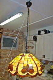 duża wisząca lampa witrażowa Tiffany śred. 50 cm