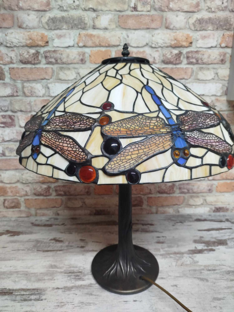 lampa witrażowa Tiffany, ważki, wys. 63 cm lampa witrażowa Tiffany, ważki, wys. 63 cm