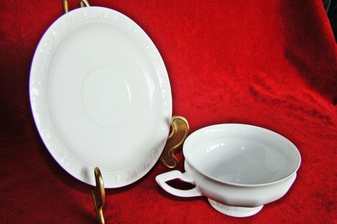 filiżanka do herbaty+ podstawek Rosenthal Biała Maria