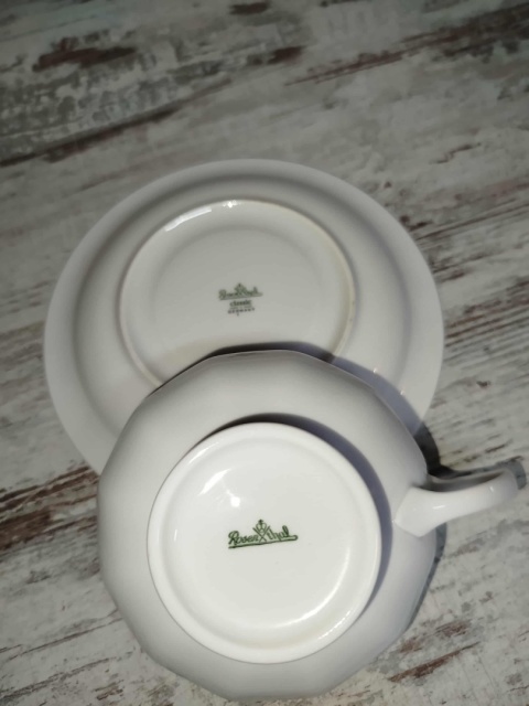 filiżanka do herbaty+ podstawek Rosenthal Biała Maria