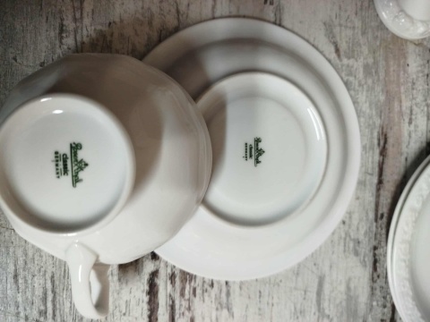 filiżanka do herbaty+ podstawek Rosenthal Biała Maria