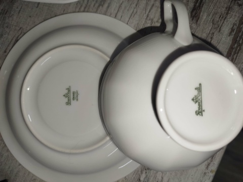 filiżanka do herbaty+ podstawek Rosenthal Biała Maria