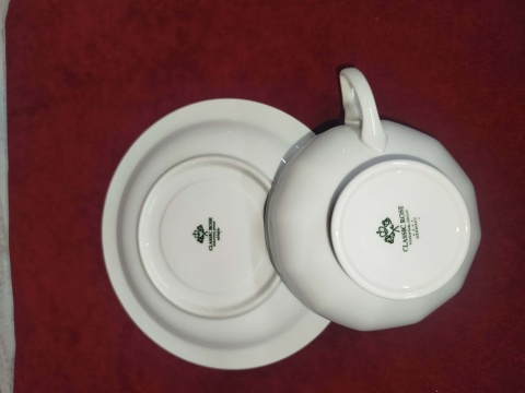 filiżanka do herbaty+ podstawek Rosenthal Biała Maria