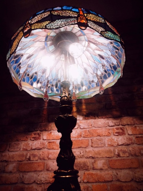 lampa witrażowa Tiffany wys. 86 cm- ważki