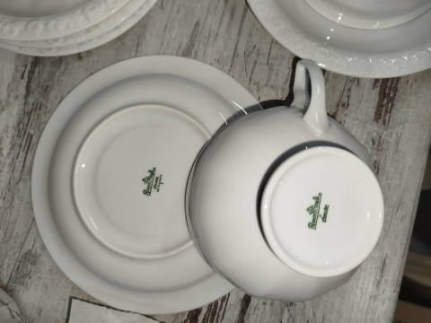 filiżanka do herbaty+ podstawek Rosenthal Biała Maria