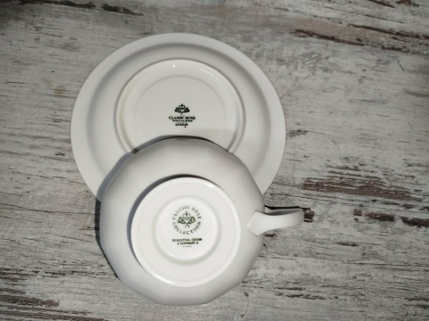 filiżanka do herbaty+ podstawek Rosenthal Biała Maria