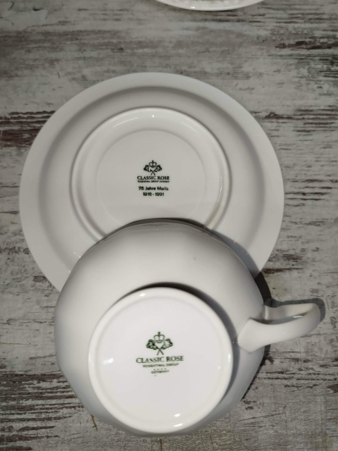 filiżanka do herbaty+ podstawek Rosenthal Biała Maria