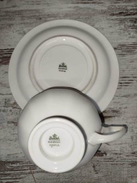 filiżanka do herbaty+ podstawek Rosenthal Biała Maria