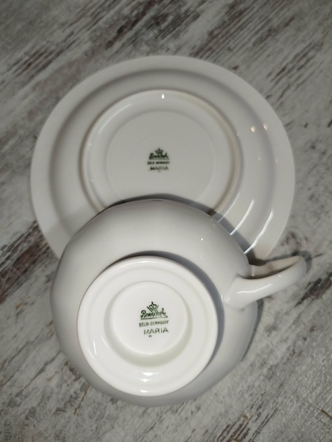 filiżanka do herbaty+ podstawek Rosenthal Biała Maria